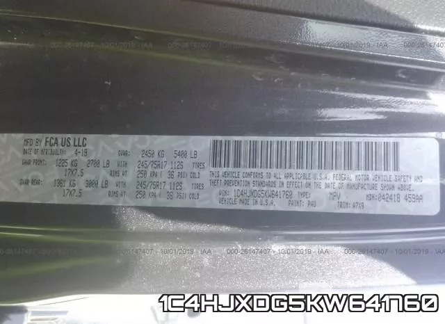 1C4HJXDG5KW641760 фото 10