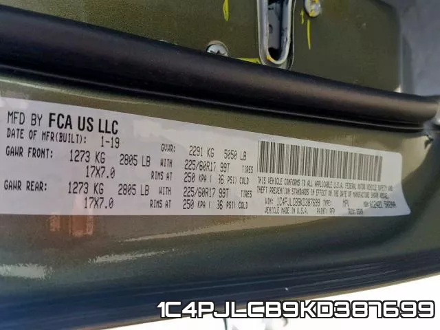 1C4PJLCB9KD387699 фото 2