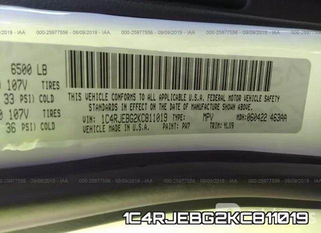 1C4RJEBG2KC811019 фото 10