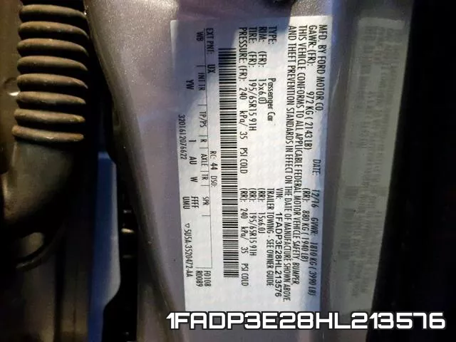1FADP3E28HL213576 фото 2