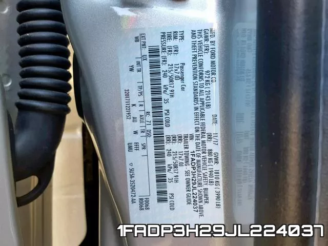 1FADP3H29JL224037 фото 2