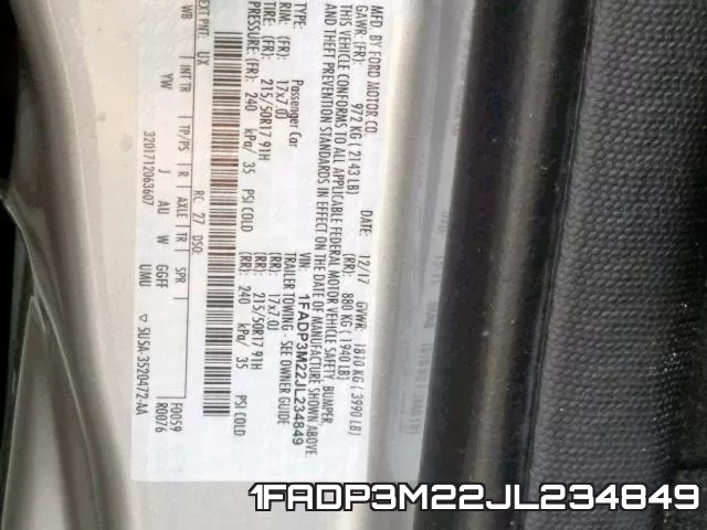 1FADP3M22JL234849 фото 2