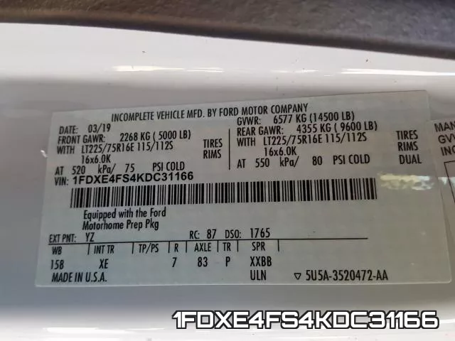 1FDXE4FS4KDC31166 фото 2