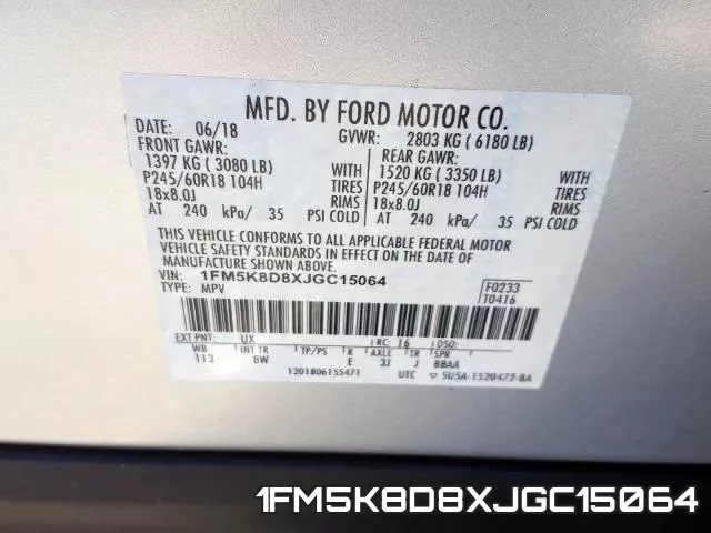 1FM5K8D8XJGC15064 фото 2