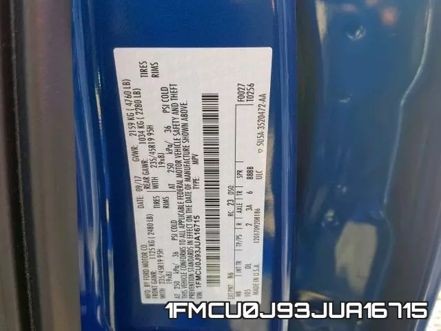 1FMCU0J93JUA16715 фото 2