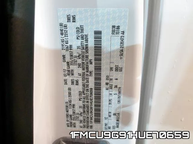 1FMCU9G91HUE70659 фото 2