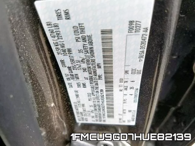 1FMCU9GD7HUE82139 фото 2
