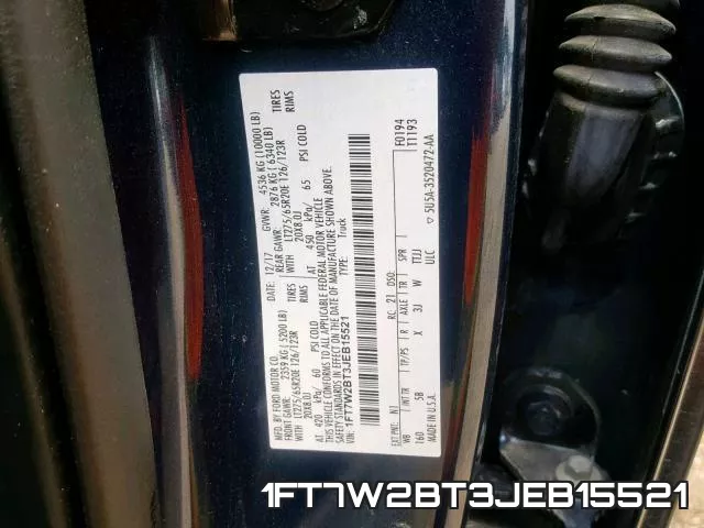 1FT7W2BT3JEB15521 фото 2