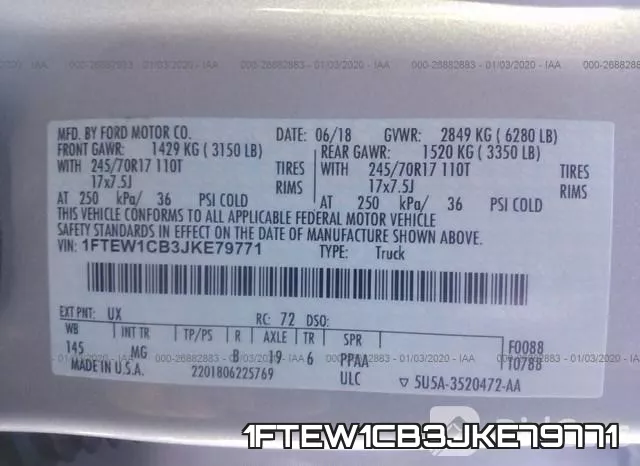 1FTEW1CB3JKE79771 фото 9