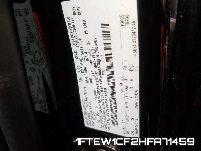 1FTEW1CF2HFA71459 фото 2