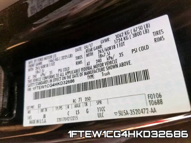 1FTEW1CG4HKD32686 фото 2