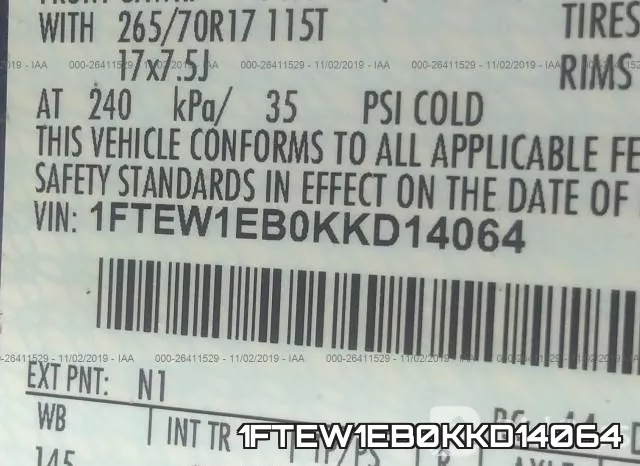 1FTEW1EB0KKD14064 фото 10