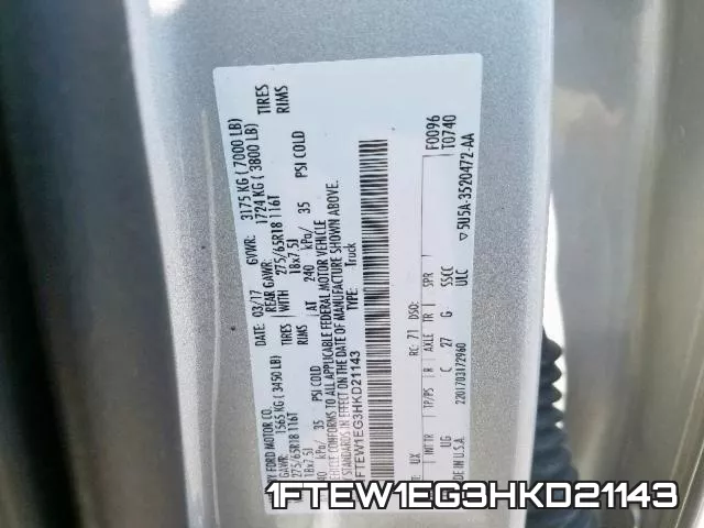 1FTEW1EG3HKD21143 фото 2