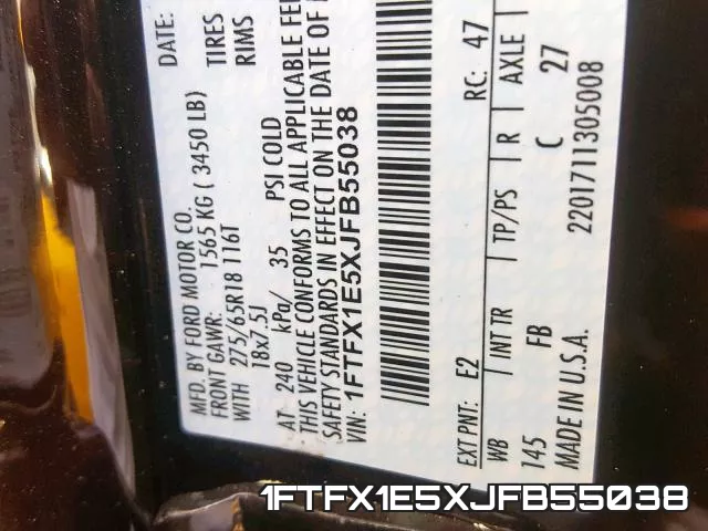 1FTFX1E5XJFB55038 фото 2