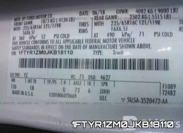 1FTYR1ZM0JKB18110 фото 10