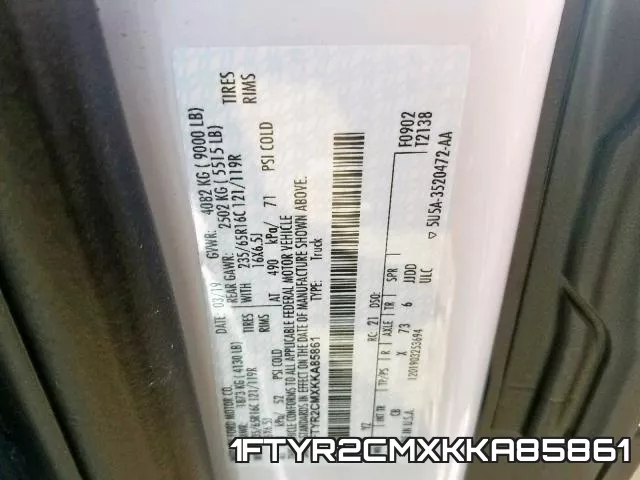1FTYR2CMXKKA85861 фото 2