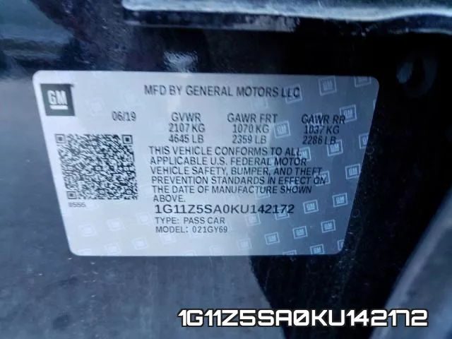 1G11Z5SA0KU142172 фото 2