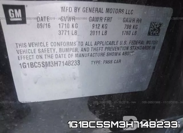 1G1BC5SM3H7148233 фото 10