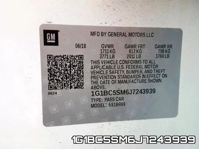 1G1BC5SM6J7243939 фото 2