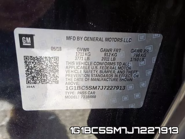 1G1BC5SM7J7227913 фото 2