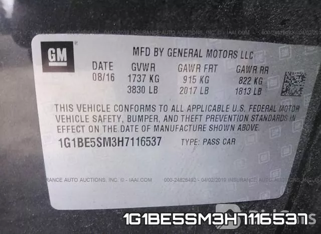 1G1BE5SM3H7116537 фото 9