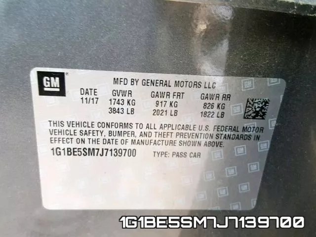 1G1BE5SM7J7139700 фото 2