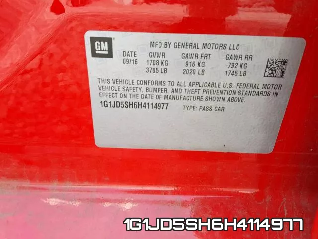 1G1JD5SH6H4114977 фото 2