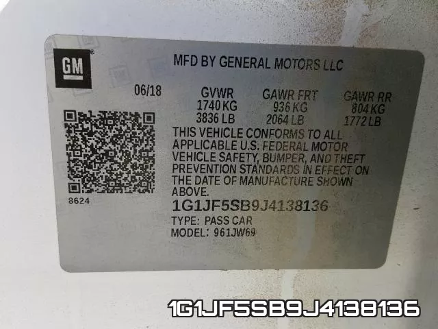 1G1JF5SB9J4138136 фото 2