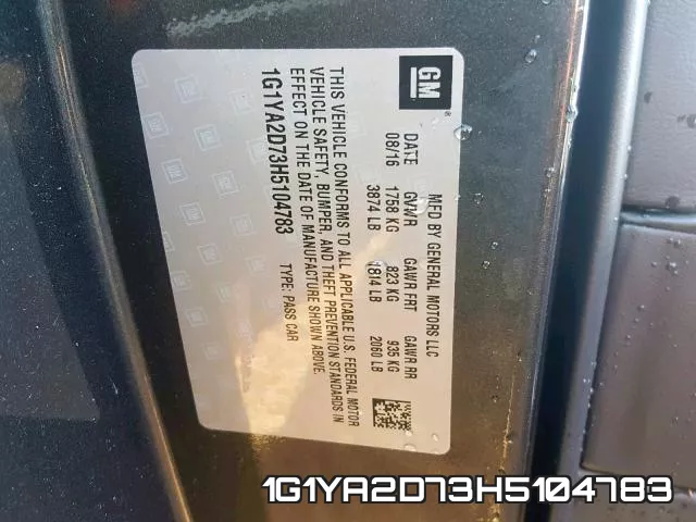 1G1YA2D73H5104783 фото 2