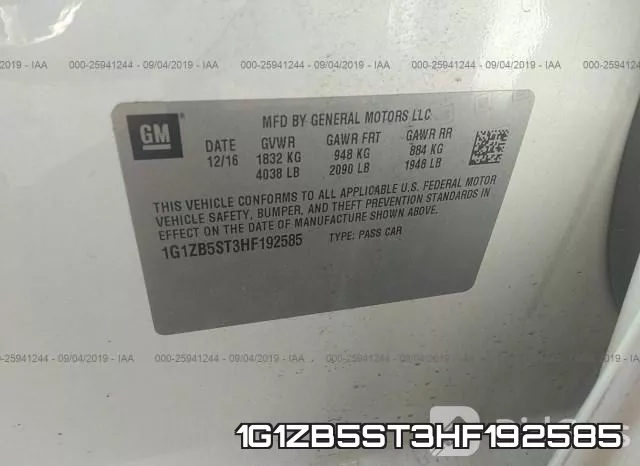 1G1ZB5ST3HF192585 фото 10