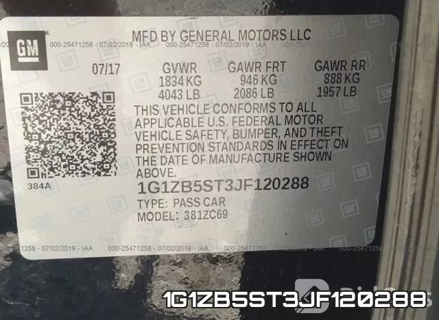 1G1ZB5ST3JF120288 фото 9