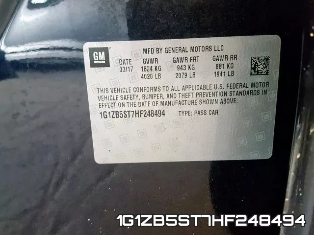 1G1ZB5ST7HF248494 фото 2