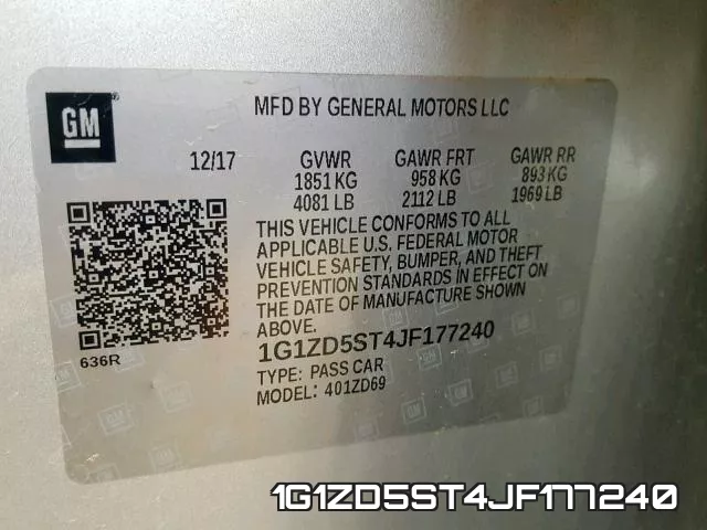1G1ZD5ST4JF177240 фото 2