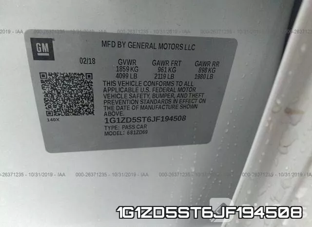 1G1ZD5ST6JF194508 фото 7