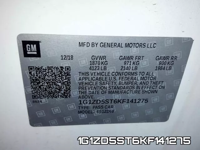 1G1ZD5ST6KF141275 фото 2