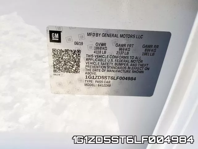1G1ZD5ST6LF004984 фото 2