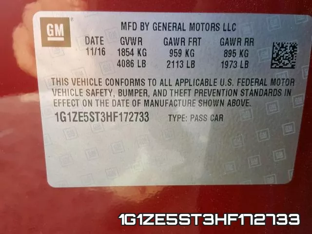 1G1ZE5ST3HF172733 фото 2