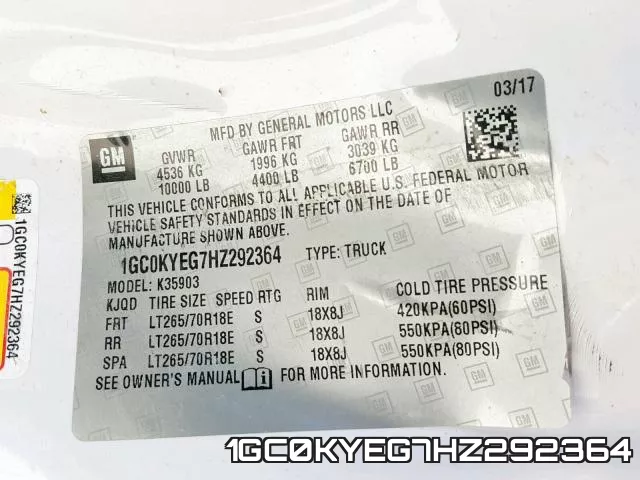 1GC0KYEG7HZ292364 фото 2