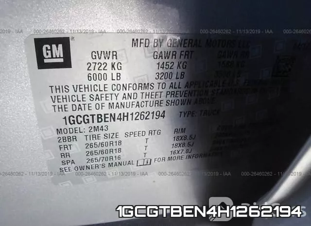 1GCGTBEN4H1262194 фото 10