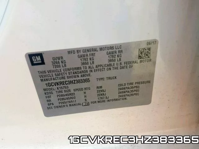 1GCVKREC3HZ383365 фото 2