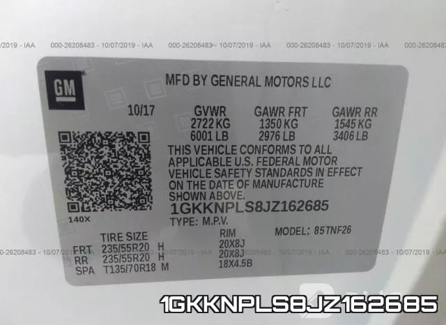 1GKKNPLS8JZ162685 фото 10