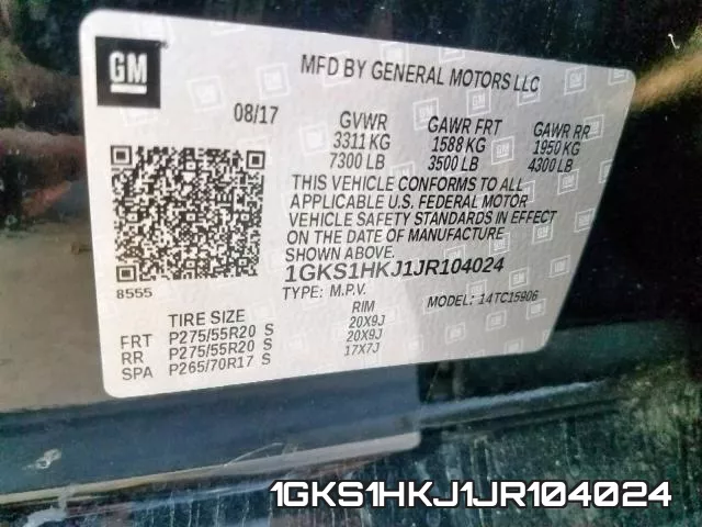 1GKS1HKJ1JR104024 фото 2