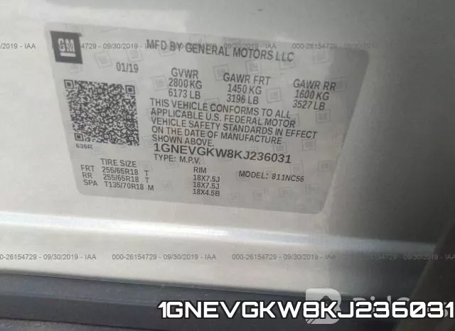 1GNEVGKW8KJ236031 фото 10
