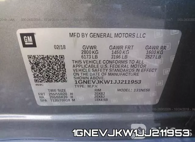 1GNEVJKW1JJ211953 фото 10