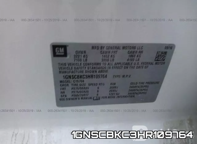 1GNSCBKC3HR109764 фото 9