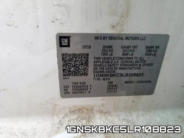 1GNSKBKC5LR108823 фото 2