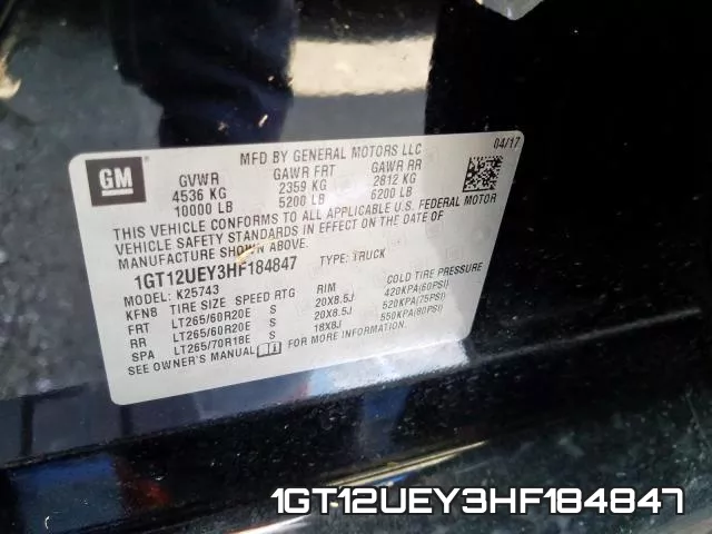 1GT12UEY3HF184847 фото 2