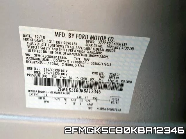 2FMGK5C80KBA12346 фото 2