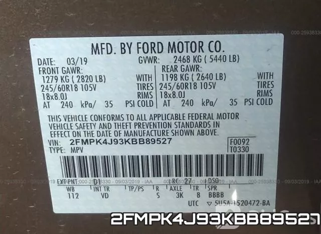2FMPK4J93KBB89527 фото 10