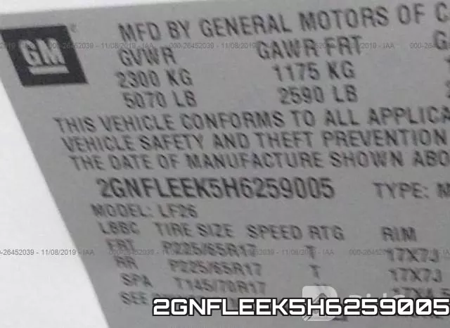 2GNFLEEK5H6259005 фото 10